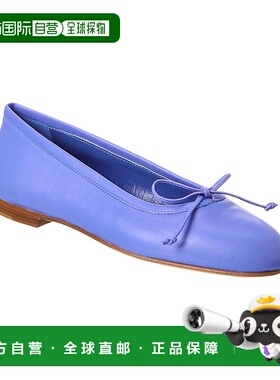 自营 Manolo Blahnik Veralii 皮革平底鞋 - 蓝色 美国奥莱直发