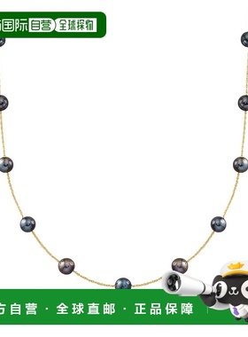 Ross-Simons 14 克拉黄金 6-6.5 毫米黑色养殖珍珠站项链 - 30 英