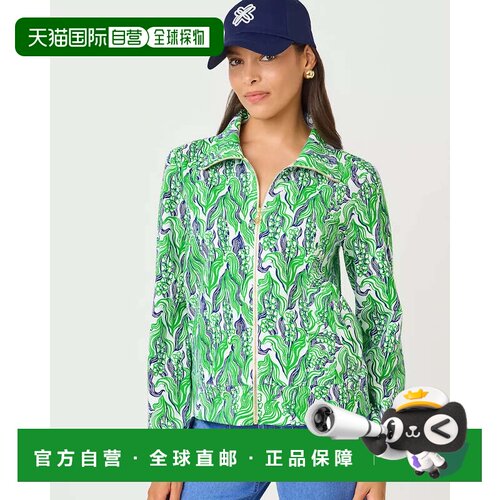 自营lilly pulitzerUPF 50+ Eleni Zip-Up - putting green lilly