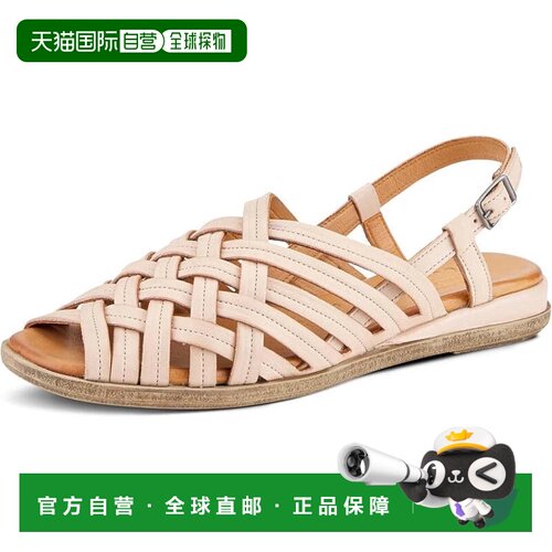 自营Spring Step Alverta凉鞋女士米色皮革方头露背ZOGG1140-米色