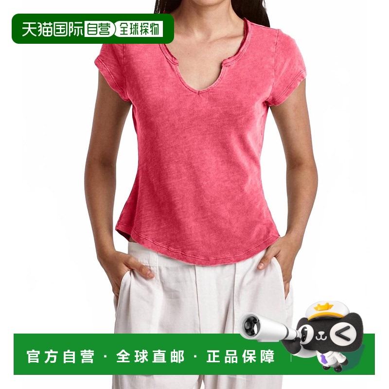 自营 dear john denimAnaya Slub T恤 在 Viva Magenta 美国奥莱