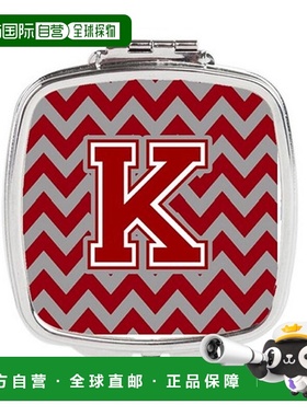 自营 Carolines Treasures CJ1049-KSCM 字母 K 雪佛龙栗色正品