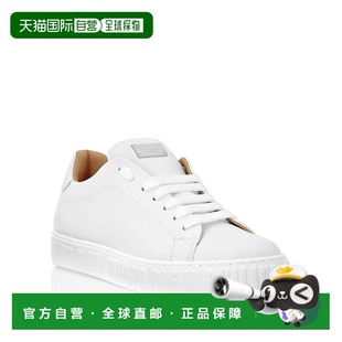 自营 philipp plein纳帕皮革低帮运动鞋-白色 美国奥莱直发男鞋