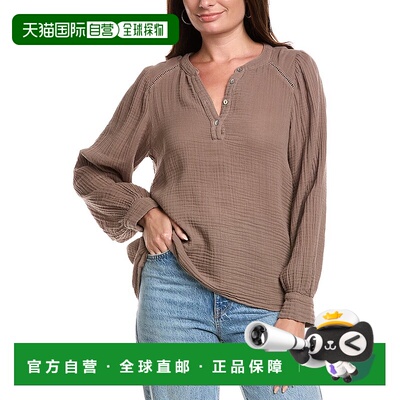 自营Michael Stars Kasey Peasant Top - brown 美国奥莱直发