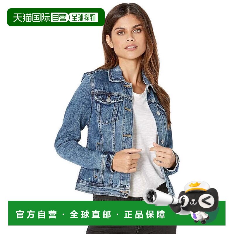 自营Joe's Jeans标准卡车司机夹克女士蓝色牛仔布棉Distressd JZZ