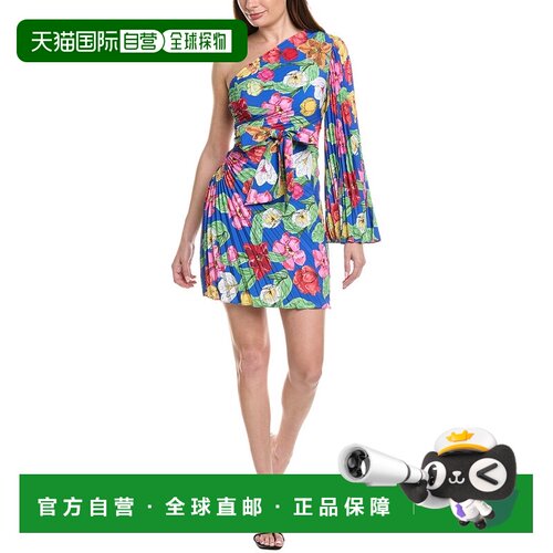 自营Milly Linden郁金香玫瑰褶裥迷你连衣裙-蓝色 美国奥莱直发