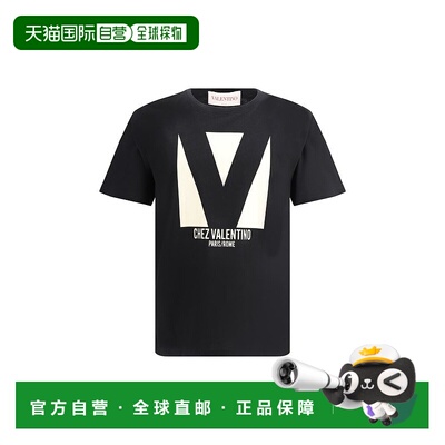 自营 Valentino Maxi print Men's T-Shirt - black 【美国奥莱】