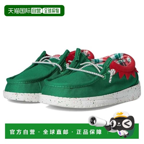 自营Hey Dude Wally Holiday ELF 42147-3XX  Green Slip-On Casu
