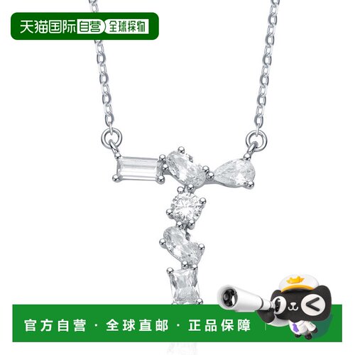 自营geneviveSterling Silver White Gold Plated with Clear Cub