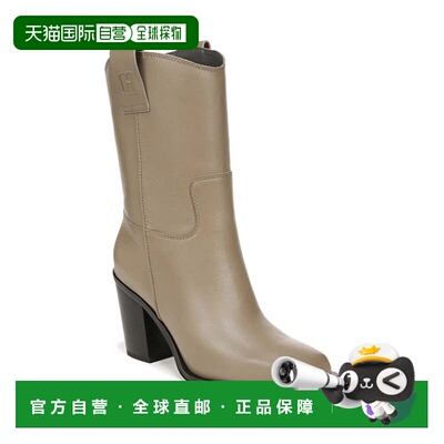 自营Franco Sarto Valor Boot Womens Gray Leather Block Heel M