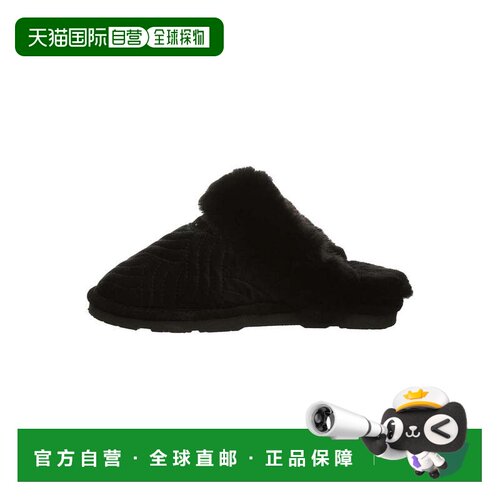 自营BEARPAW Womens Effie Sheepskin Slipper - black velvet 美