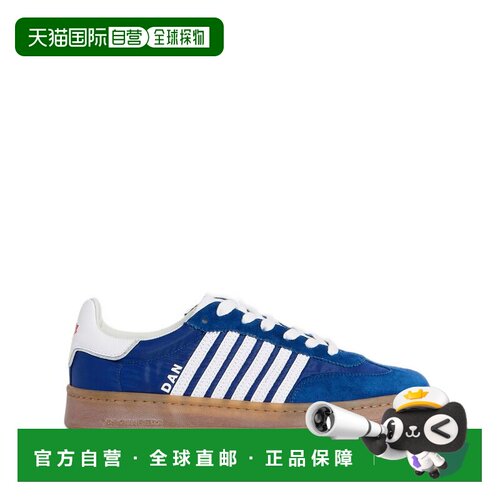 自营dsquared2Low-Top Sneakers With Blue Silk - blue 美国奥莱