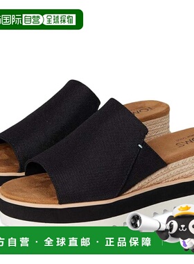 自营Toms Diana 10019736 Sandal Women's Black Canvas Wedge He