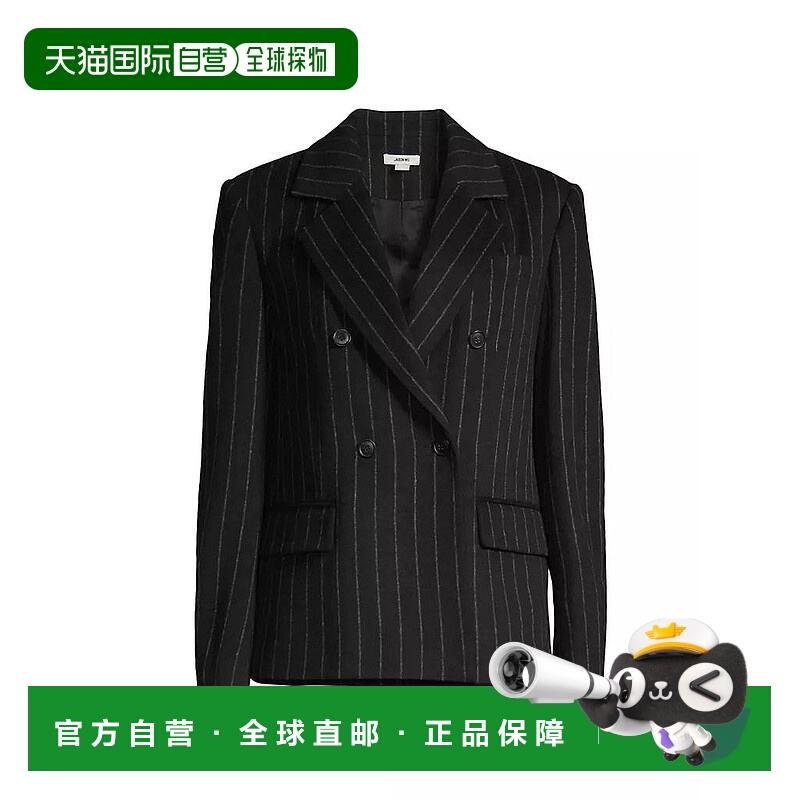 1h可退 【美国直邮】Jason Wu|羊毛混纺双排扣细条纹西装外套