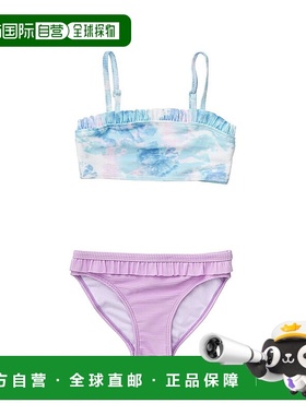 自营 Snapper Rock Sky Dye 荷叶边抹胸比基尼 - 蓝色 美国奥莱直