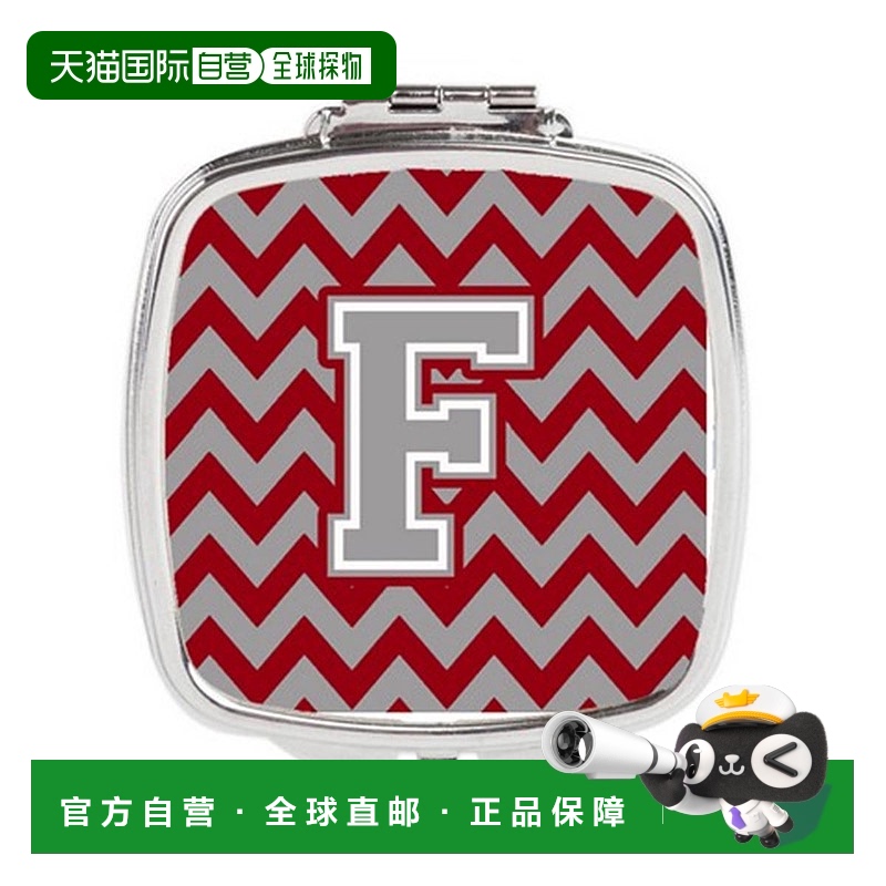 自营 Carolines Treasures CJ1043-FSCM 字母 F 雪佛龙深红正品