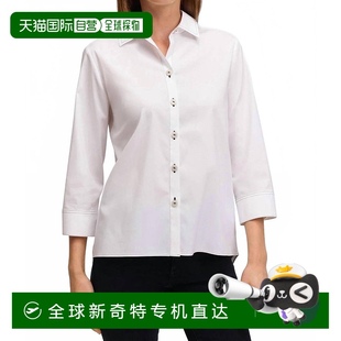 With Black Stitching 自營 White Blouse blac foxcroftWhite