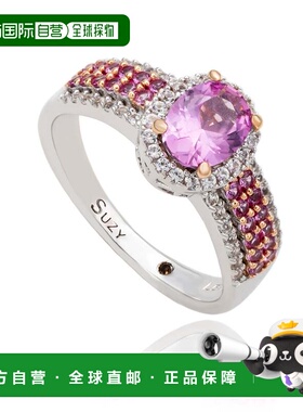自营Suzy Levian Sterling Silver Oval-Cut Pink Sapphire and D