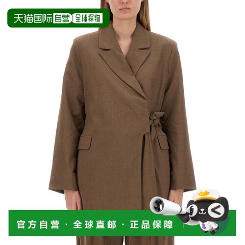 自营ganniAsymmetrical Blazer - brown 美国奥莱直发