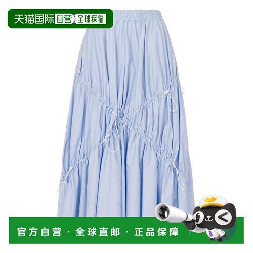 自营moschinoLight Blue Voluminous Skirt With Ruched Detailin