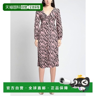 美国直邮RELISH 蕾丝长裙连衣裙衣服斑马纹 女士长袖