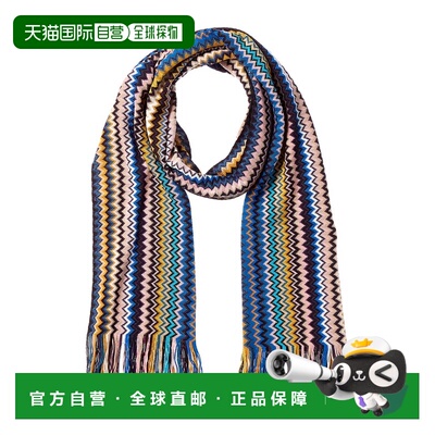 自营Missoni Wool-Blend Scarf - Blue 美国奥莱直发围巾