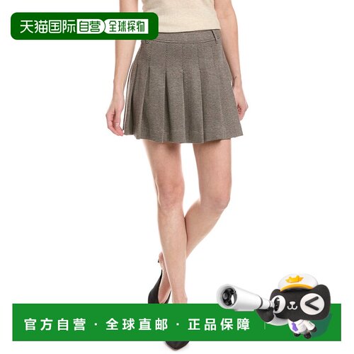 自营rag & bone Irina Ponte Pleated Mini Skirt - brown 美国奥