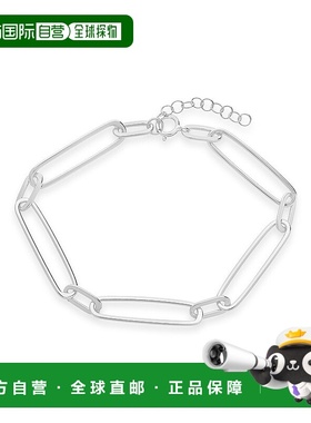 自营 sterling forever925 纯银抛光大链环手链 - 银白色 美国奥