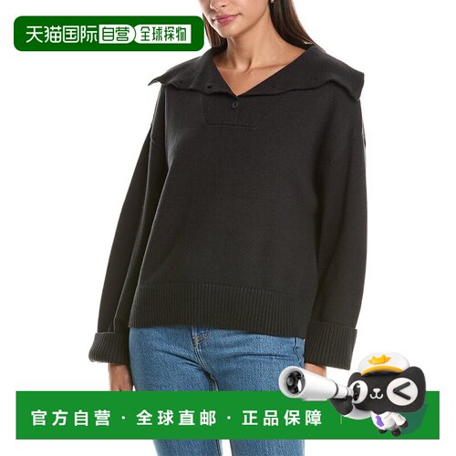 美国直邮自营rag & bone碎布 & 骨Quinn Polo羊毛混纺毛衣-黑色