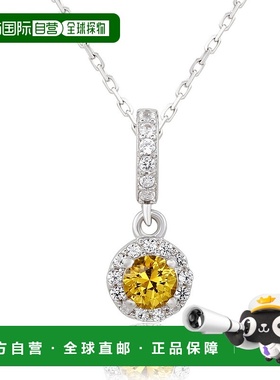 自营 Suzy Levian 纯银黄色蓝宝石和钻石点缀吊坠项链 - 黄色 美