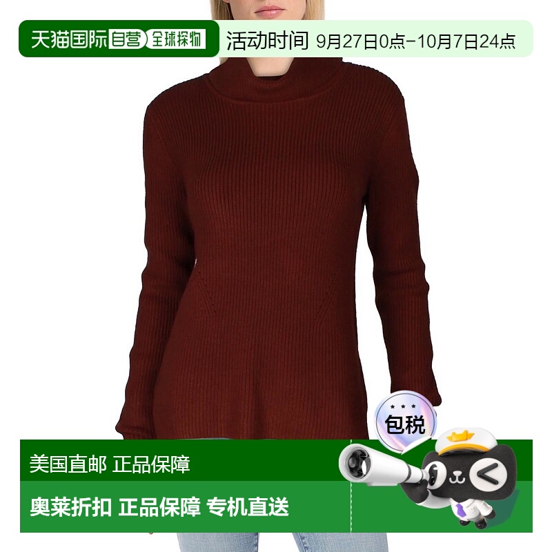 自营 french connection女式针织长袖高领毛衣-苦巧克力色 美国奥