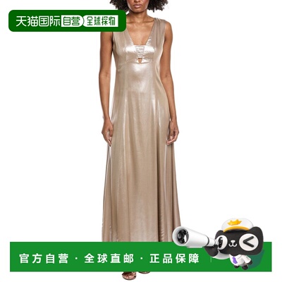 自营Peserico Metallic Maxi Dress - metallic 美国奥莱直发长裙