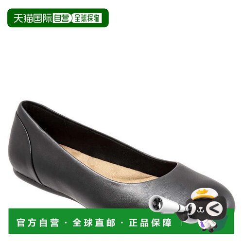 自营SoftWalk Sonoma S1862-001芭蕾扁平女式黑色皮革圆头RHS7003
