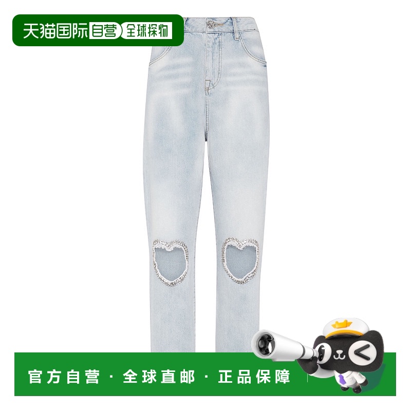 自营 philipp plein牛仔裤 宽松 心形贴布 - icecube 美国奥莱直