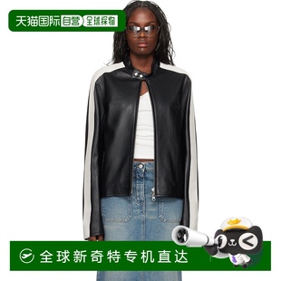 Courreges 黑色 香港直邮潮奢 女士 324LBL199 Contrast 皮革夹克