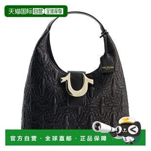 True Religions 绗缝马蹄铁中号流浪包 - 黑色 【美国奥莱】直发