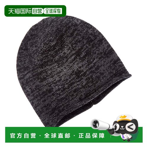 自营amicale cashmereAmicale羊绒针织双色羊绒小便帽-黑色 美国