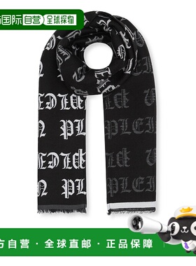 自营philipp pleinLong Scarf 180X38 Gothic Plein - black/grey