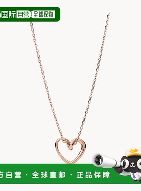 自营 Fossil/化石 女士玫瑰金不锈钢吊坠项链  粉红 美国奥莱直发