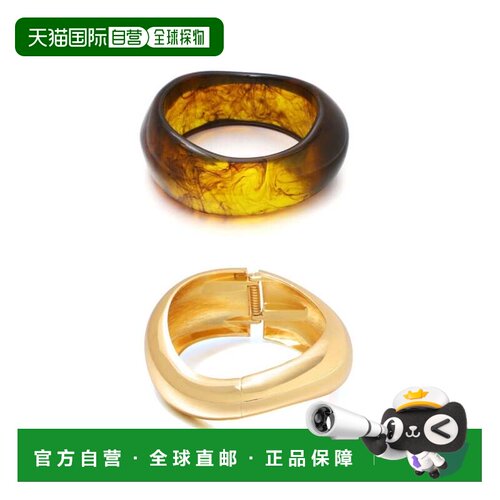 自营adorniaGold Chunky Brown and Gold Bangle Set - brown 美