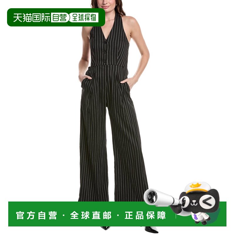 自营 Marella Amanda亚麻混纺连身裤-黑色 美国奥莱直发连体裤