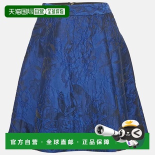 自营Alice + Olivia Cobalt Blue Floral Jacquard Pleated Mini