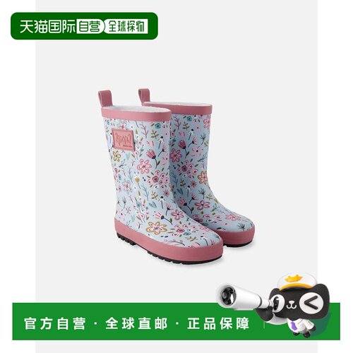自营deux par deuxRain Boots in Natural Rubber Blue Mini Flow