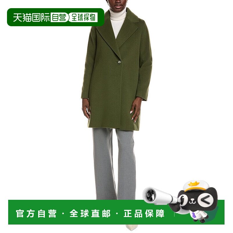 自营Cinzia Rocca Icons羊毛和羊绒混纺外套-绿色 美国奥莱直发