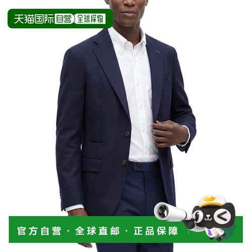 自营Eleventy Single-Breasted Wool Jacket - navy 美国奥莱直发