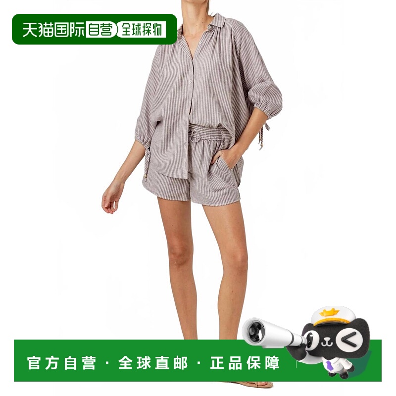 自营sundays石制大纽扣条纹费舍尔衬衫 美国奥莱直发