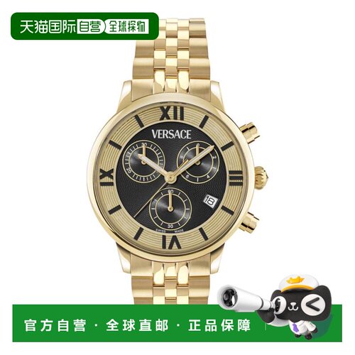 自营versaceClassic Round Chrono Bracelet Watch - gold/gold/b