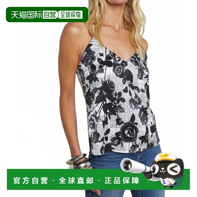 自营l'agenceJane Camisole In White/black Rose Newspaper - wh