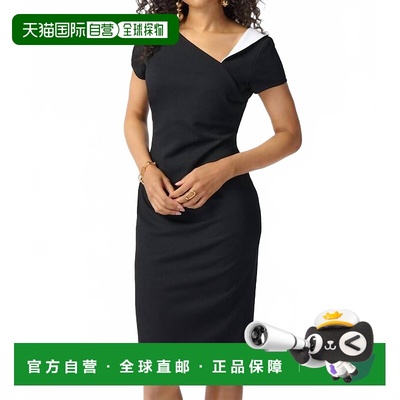 自营joseph ribkoffMini Sheath Dress In Black Vanilla - black