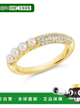 自营 sterling foreverEvelyn 戒指 - 金色 美国奥莱直发珍珠